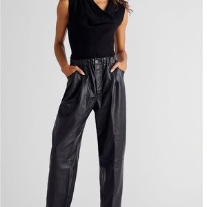 Free People Camille Solid Vegan Leather Pants NWT